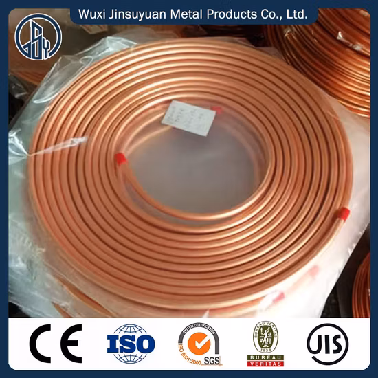 Tubería de cobre sin aleación de fábrica Tubo de tubo de cobre/latón para refrigerador, aire acondicionado